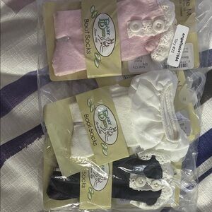 Baby Boot Socks Set - Pink, White, Black